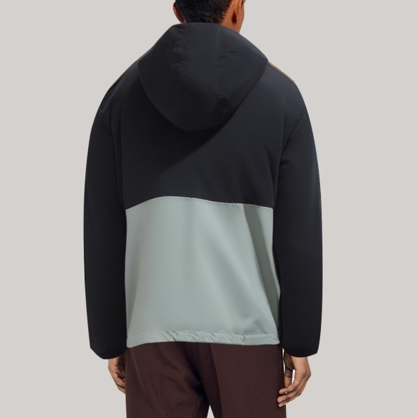Stylish color-blocked hooded men's windbreaker