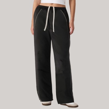 Reflective striped loose-fitting women's windproof pants
