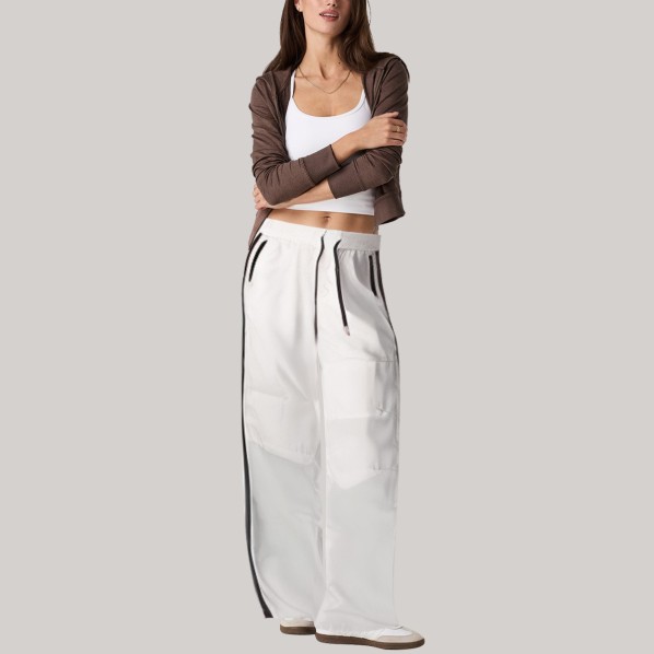 Loose-fitting side-striped women's windproof pants
