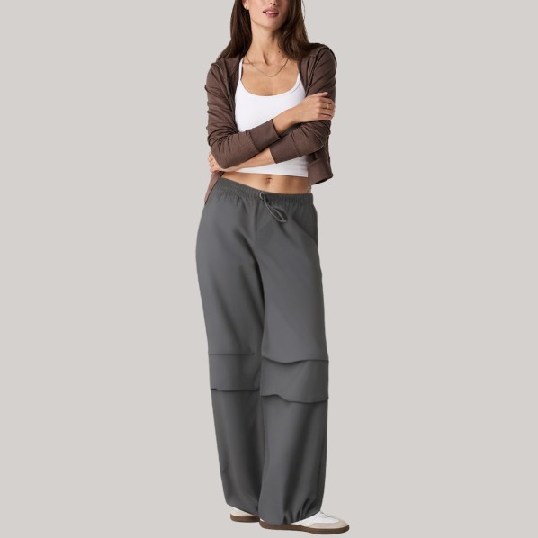 Elastic waist loose women's windproof pants