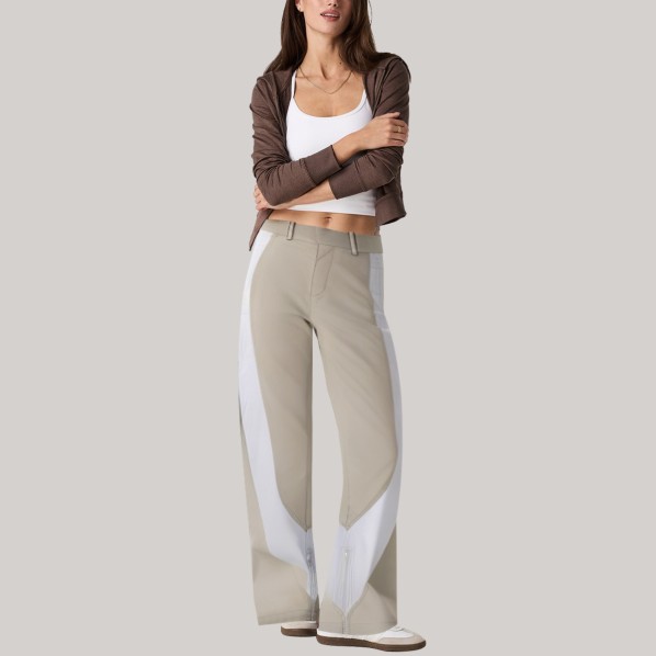 Color-blocked women's sports windproof pants