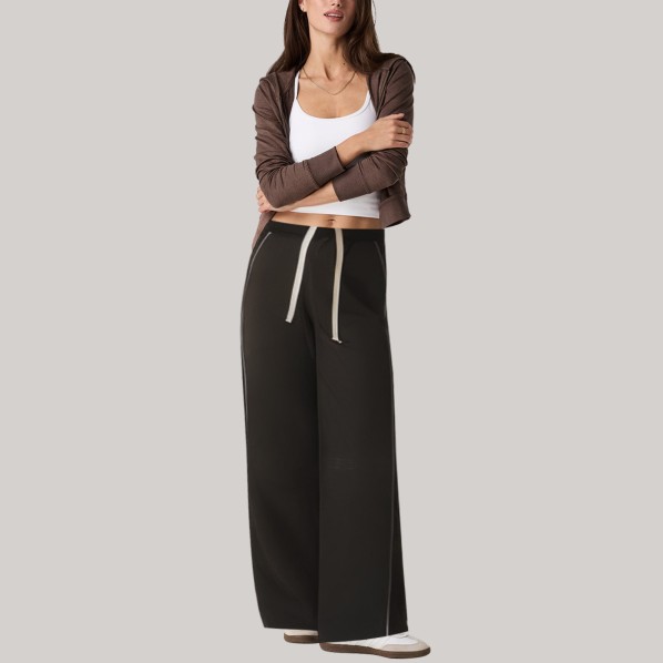 Reflective striped loose-fitting women's windproof pants