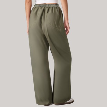 Green side-striped women's windproof pants