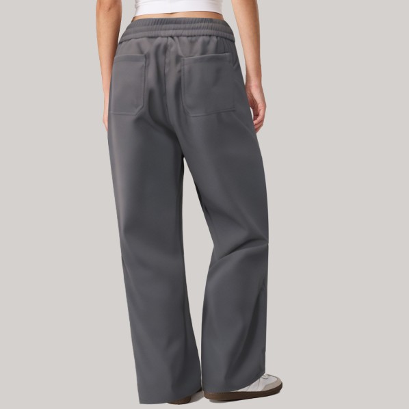 Grey minimalist straight leg women's windproof pants