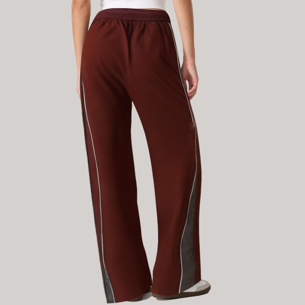 Red elastic straight leg women's windproof pants