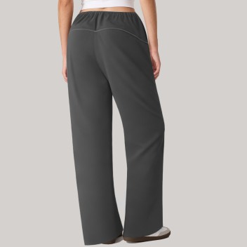 Gray elastic waist nylon women's windproof pants